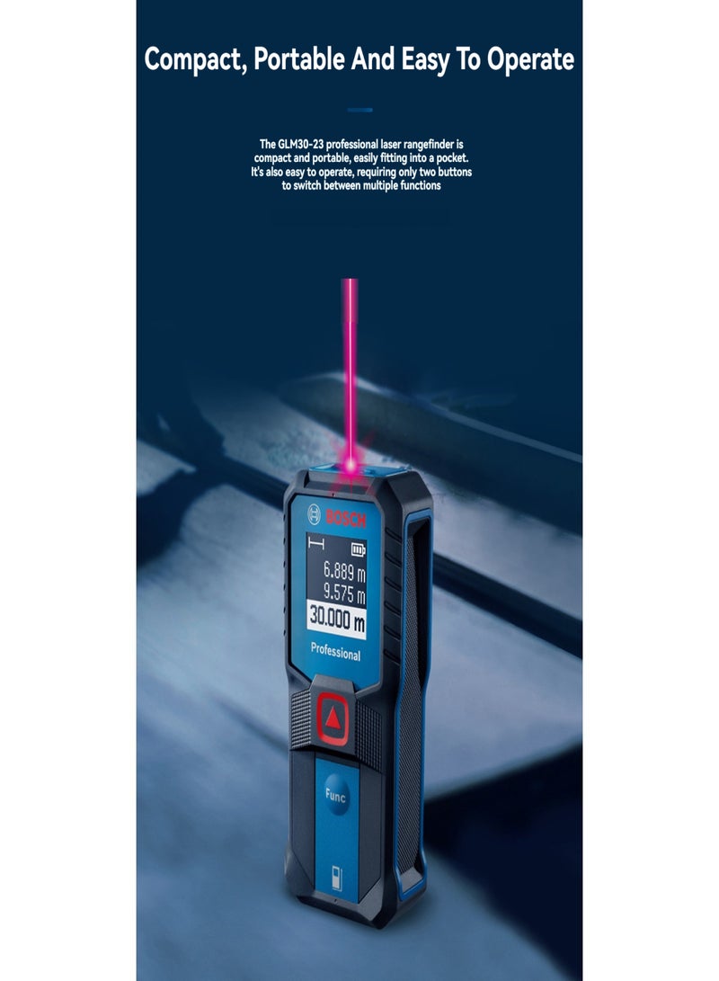 BOSCH GLM 30-23 Red Laser Distance Meter 30m ±1.5mm Accuracy IP54 Compact 2 Buttons ISO Certified - Image 4